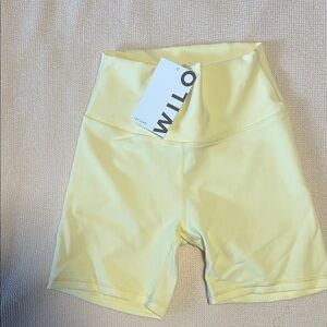 Wilo the Label Women's Ribbed Soft Yellow Bike Shorts